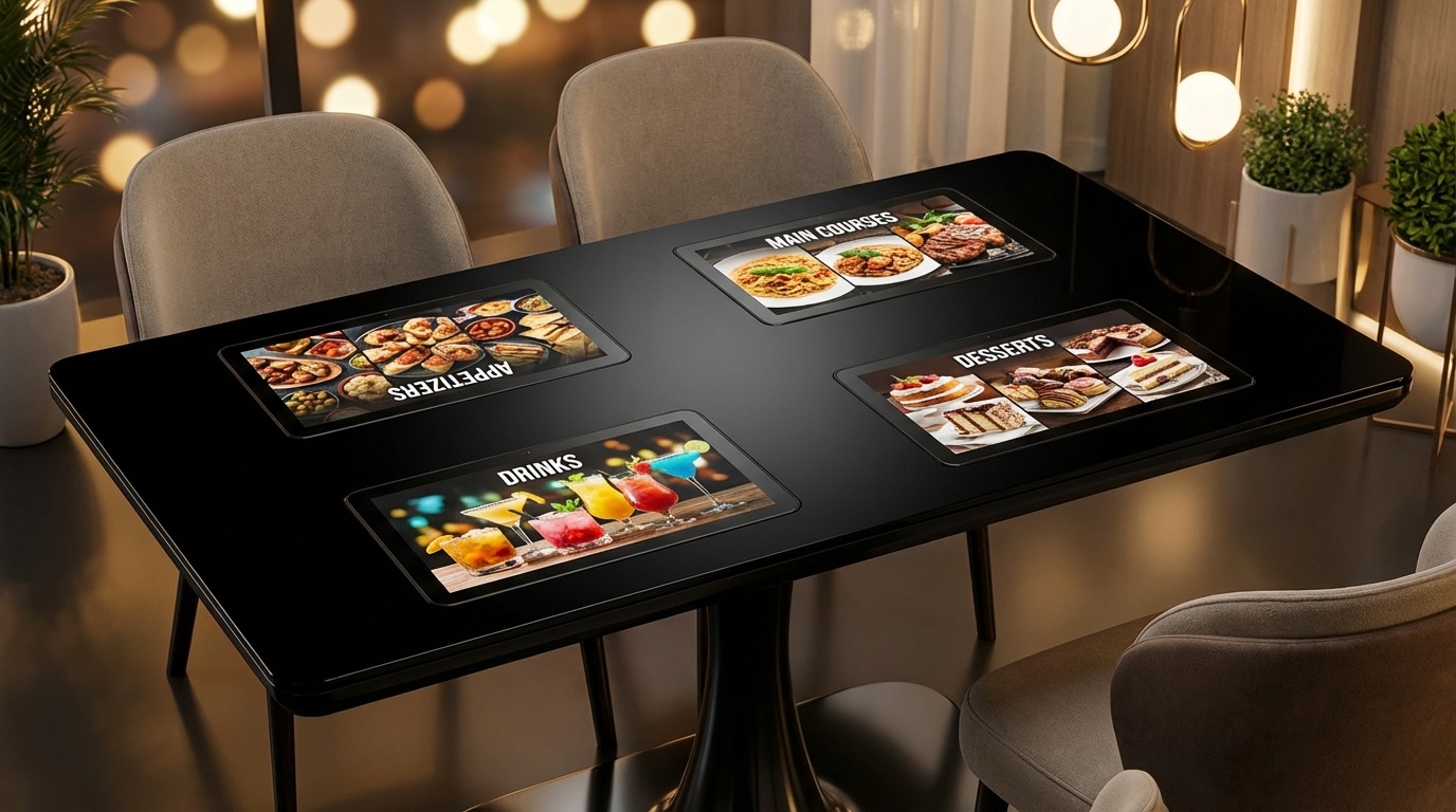 AutoDine table 45-degree angle view